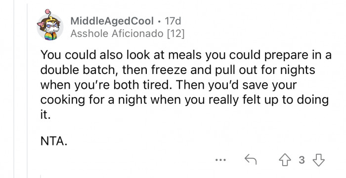 Freezing meals can help solve this problem.