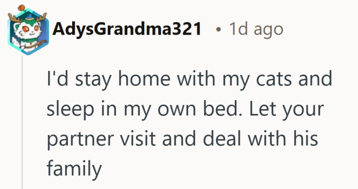 Sometimes the kindest compromise is letting each person handle their own family.