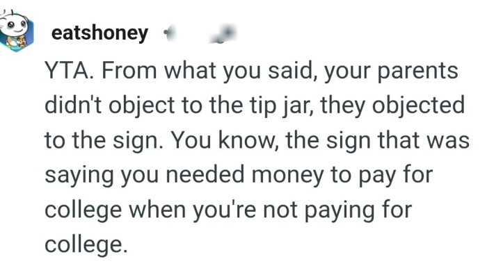 They objected to the sign on the jar