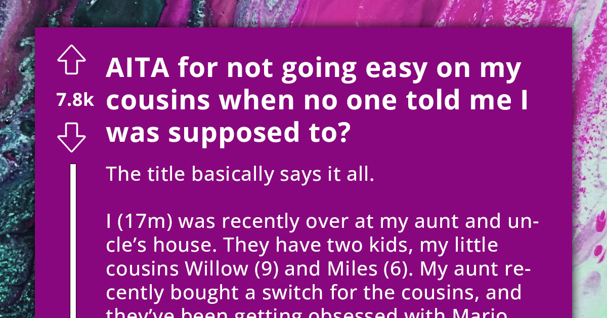 Teenage Guy Gets Called A-hole By His Mom For Not Taking It Easy On His Younger Cousins During Their Mario Kart Games