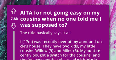 Teenage Guy Gets Called A-hole By His Mom For Not Taking It Easy On His Younger Cousins During Their Mario Kart Games