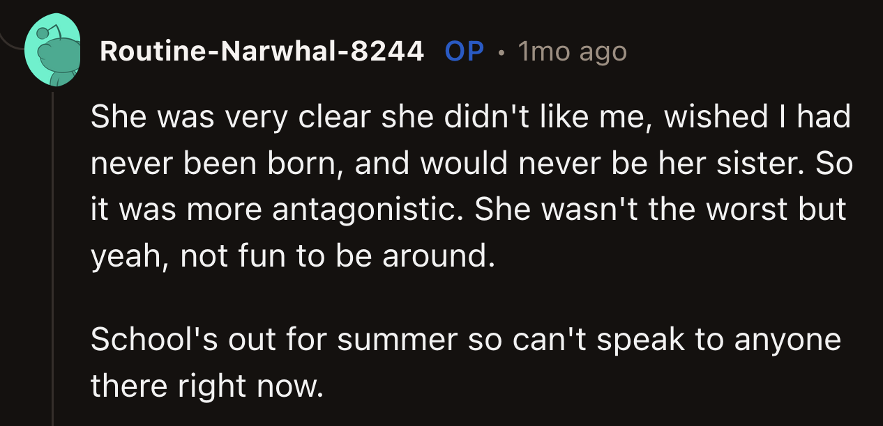 Her sister cutting OP and her mom off might have been a gift.