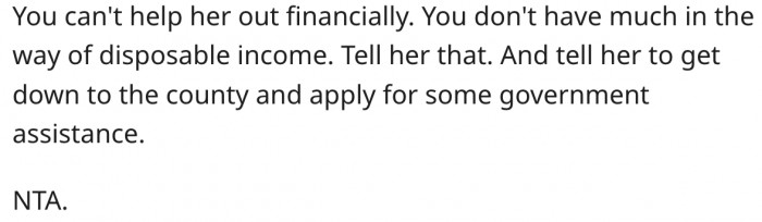 17. She Should Encourage Her Mom to Seek Assistance from the Government.
