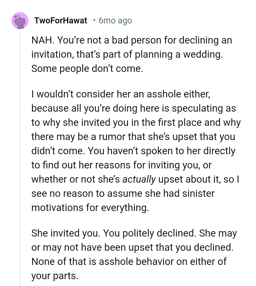 That is part of planning a wedding