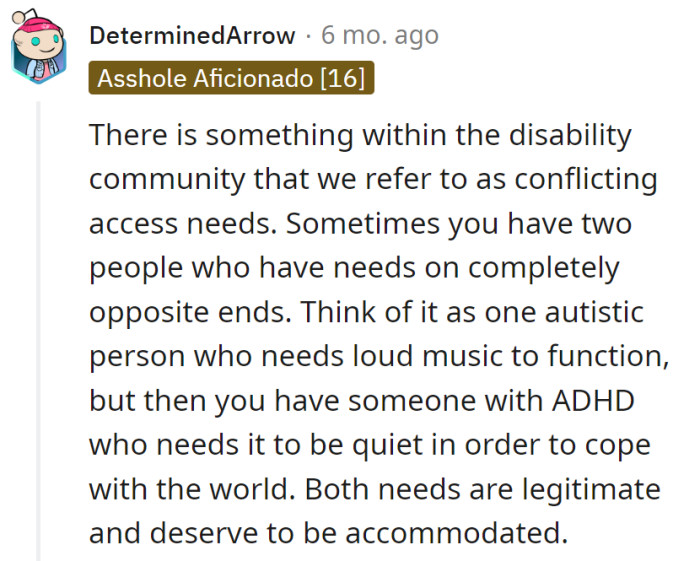 Disability sitcom plot: Autie cranks up the volume, ADHD insists on silence. It's the clash of needs, the comedy of conflicting access.