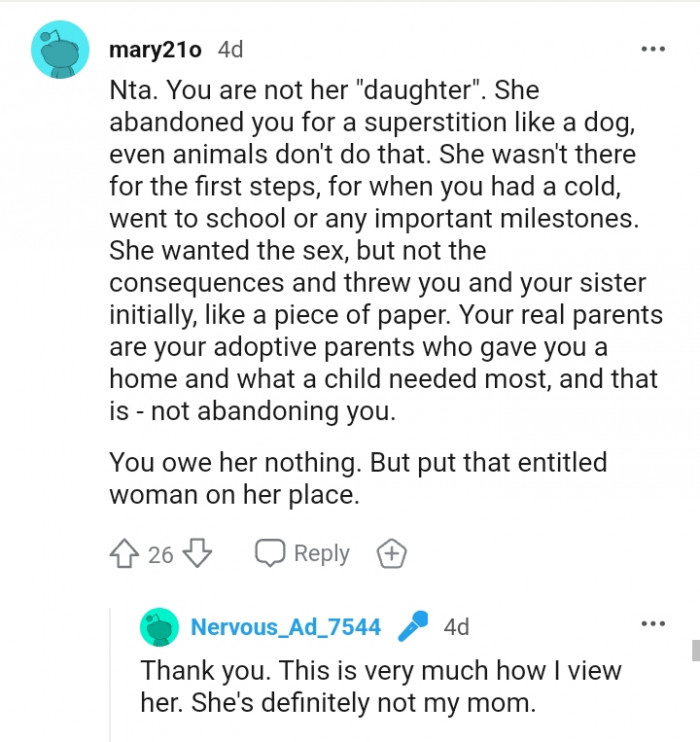 She was not there for the first steps