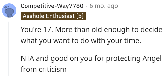 Old enough to make your own decisions