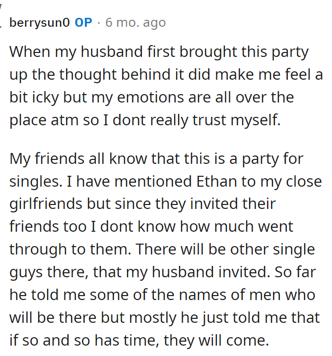 People who are invited know that this party is for singles.