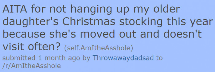 A father decided to ask for the opinions of the AITA community about an argument with his daughter.
