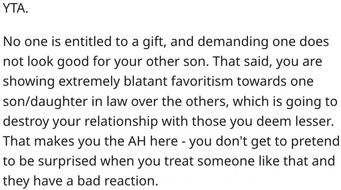 9. She has no right to dictate who is best for her son.