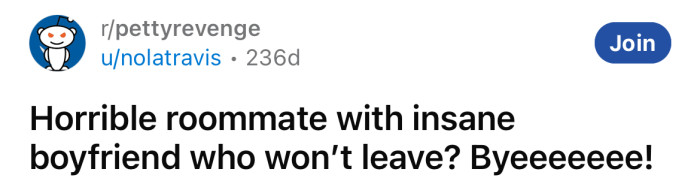 The OP shared her nightmarish roommate experience with the Reddit community.