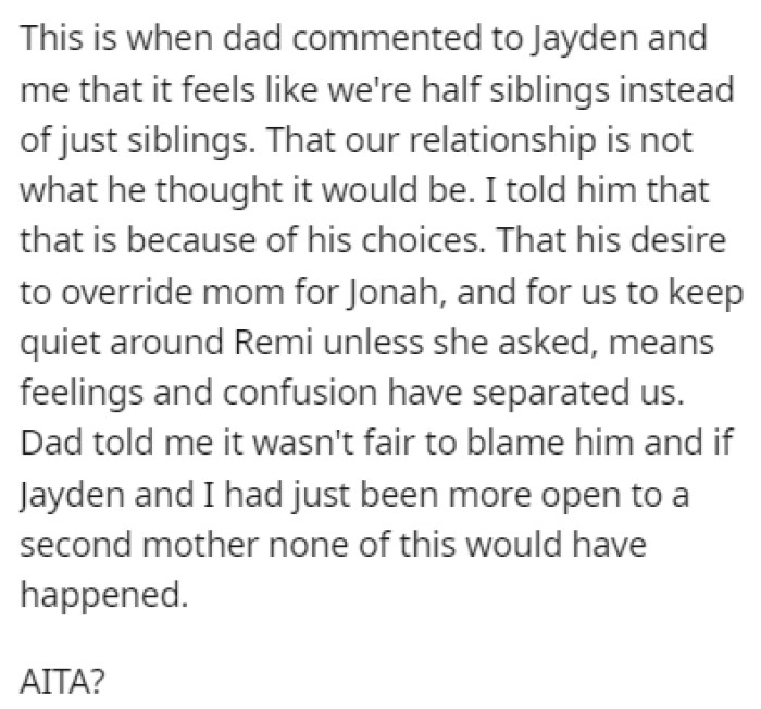 The dad didn't like the relationship he created between Jayden and OP, and OP blamed that on him