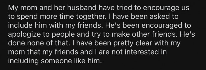 The mom and stepfather have always encouraged OP and their brother to spend more time together.