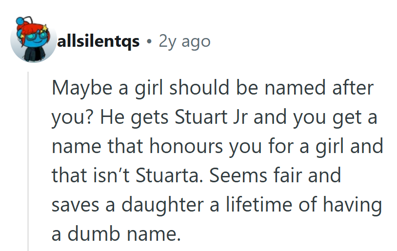 It’s a simple compromise that honors both parents and spares the child from a lifetime of explanations.
