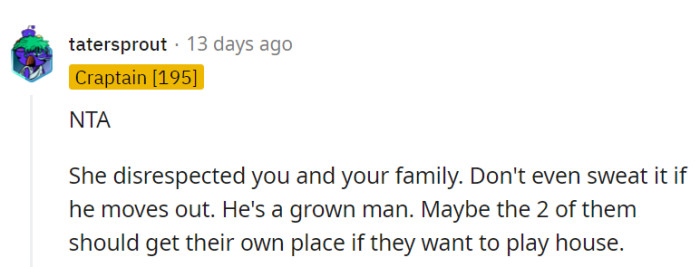 Alice clearly didn't respect the family's turf.