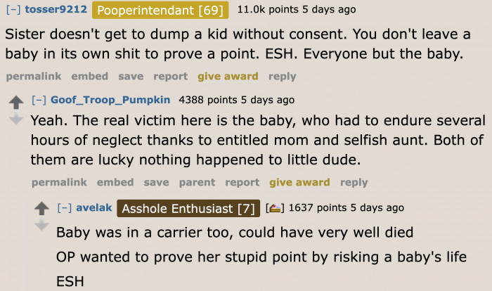 Everyone in the situation is a jerk, except for the baby.