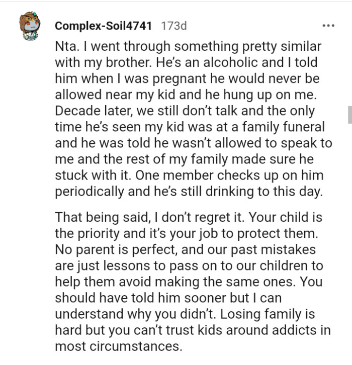 One member checking up on him periodically