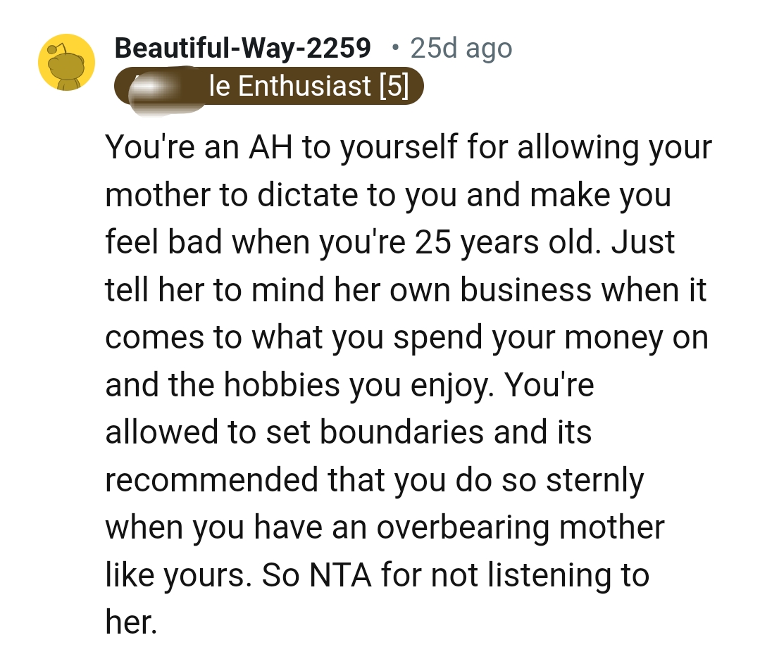 The OP is allowed to set boundaries