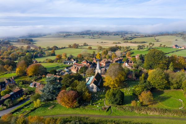 Pluckley village from above.