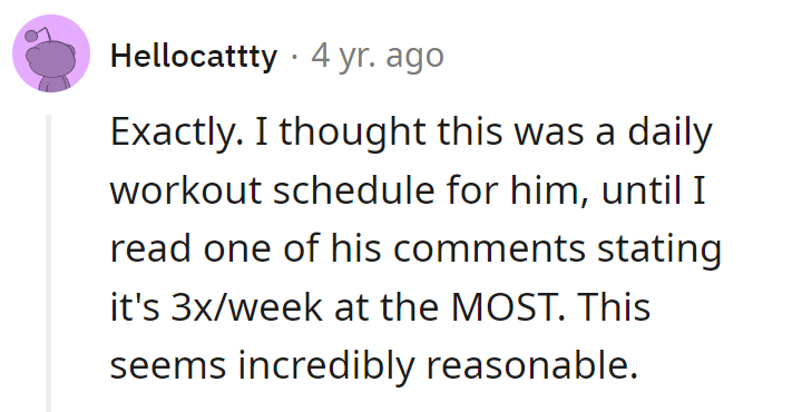 Turns out it's a thrice-weekly fitness fiesta. Like saving dessert for weekends!