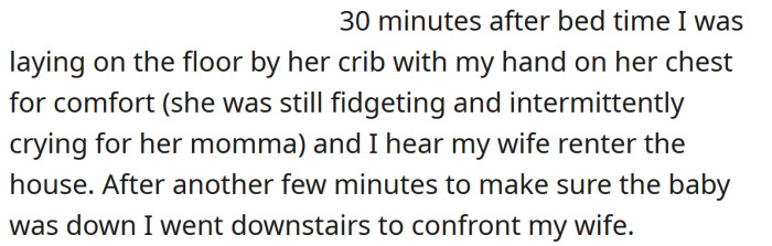 The OP confronted his wife when she was done with her call.