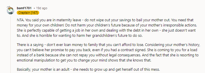 There will always be a family member or friend who feels entitled to the money you worked hard to save. It’s sad, but there it is.
