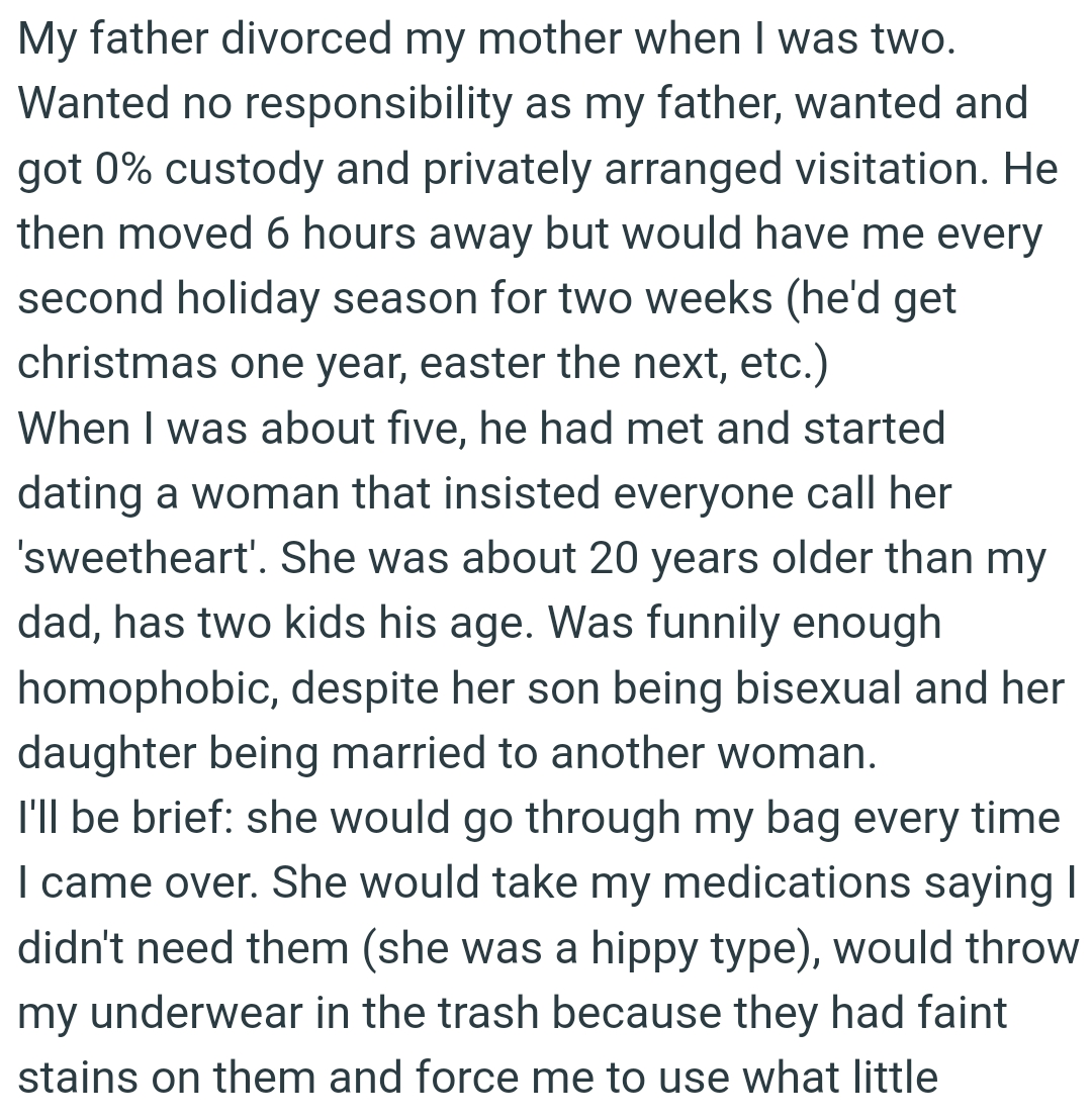 OP's dad started dating a woman who insisted everyone call her 'Sweetheart'