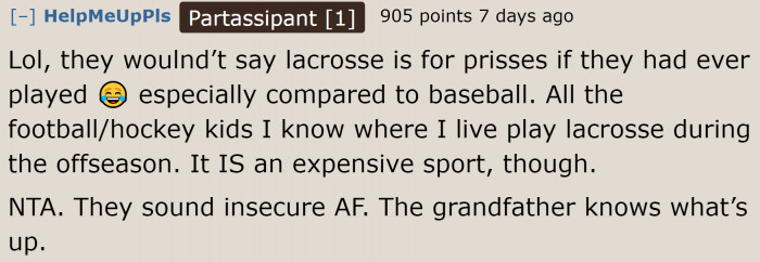 They brought him down when they heard about lacrosse and the IT job. Smells like insecurity.