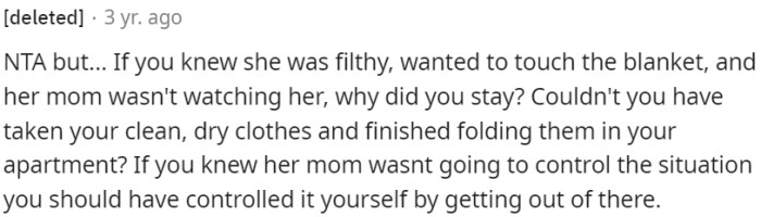 OP should have taken control herself and left