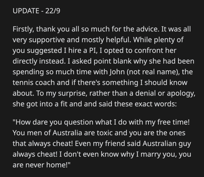 She stormed out of their flat and went home an hour later. She was ready to apologize.