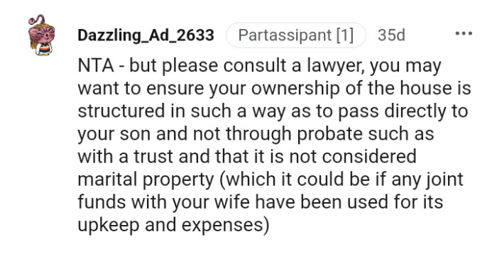 You may want to ensure your ownership of the house