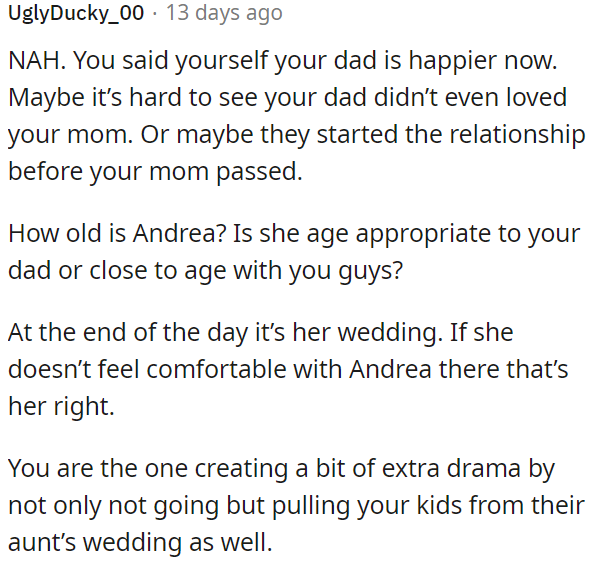 OP should respect his sister's decision about her wedding guest list.