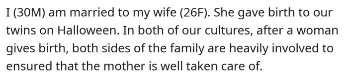 He explained that he and his wife have twin babies, and both of their families have been helping out a lot with them.
