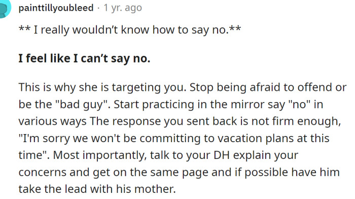 This is why she is targeting the OP: