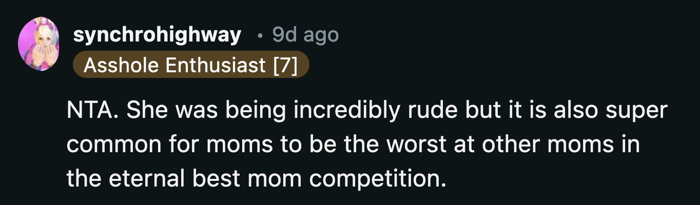 Her sister-in-law is clearly a competitor, but she won't win.