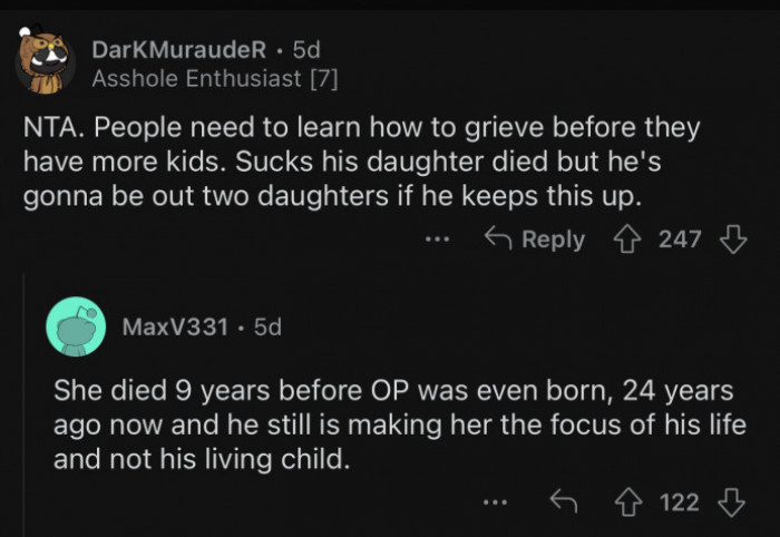 OP's sister died 24 years ago.