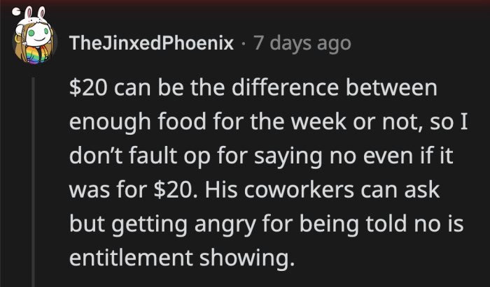 Then again, the amount isn't the issue here. OP was being pressured to contribute to a party that's not necessary.