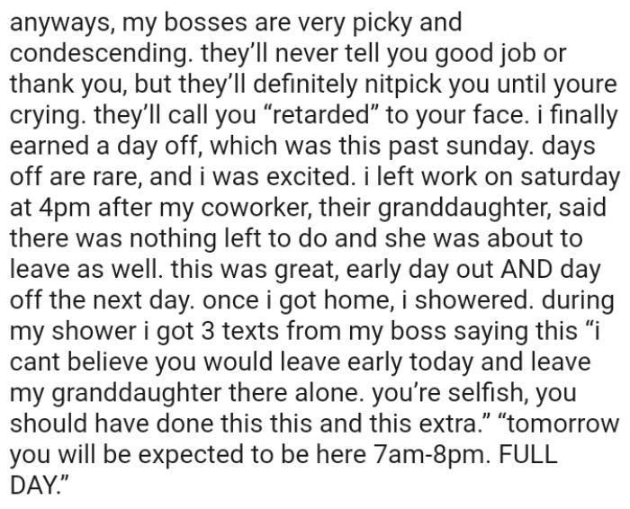 Their granddaughter said there was nothing left to do, and she was about to leave, so the OP tagged along