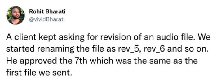 4. A client asking for a revision