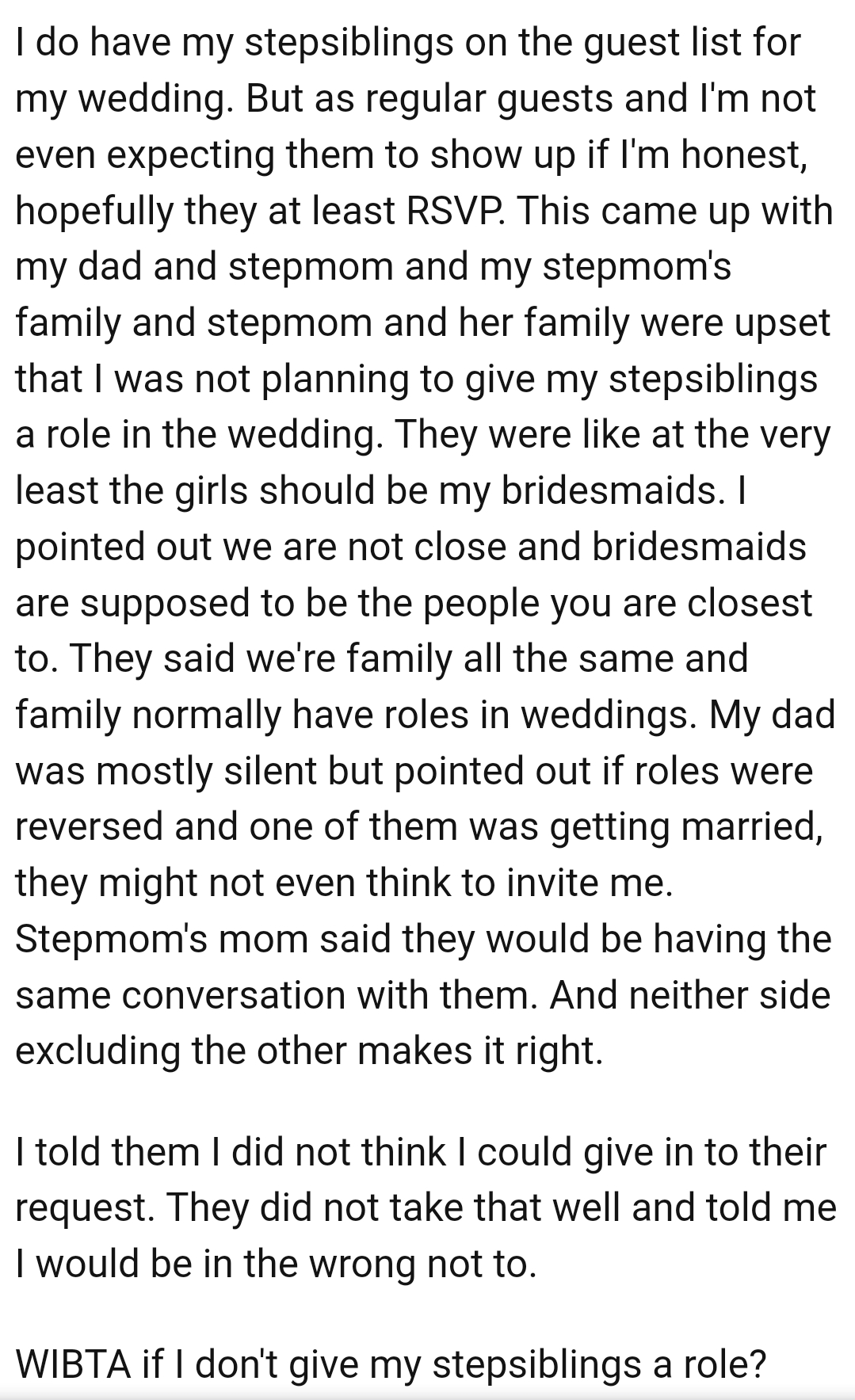They Were at the Very Least the Girls Who Should Be OP's Bridesmaids