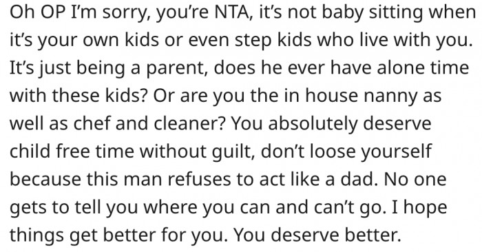 19. Her husband has no right to control her.