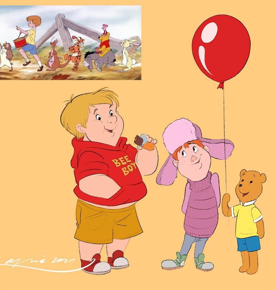 9. Winnie the Pooh, Piglet, and Christopher Robin