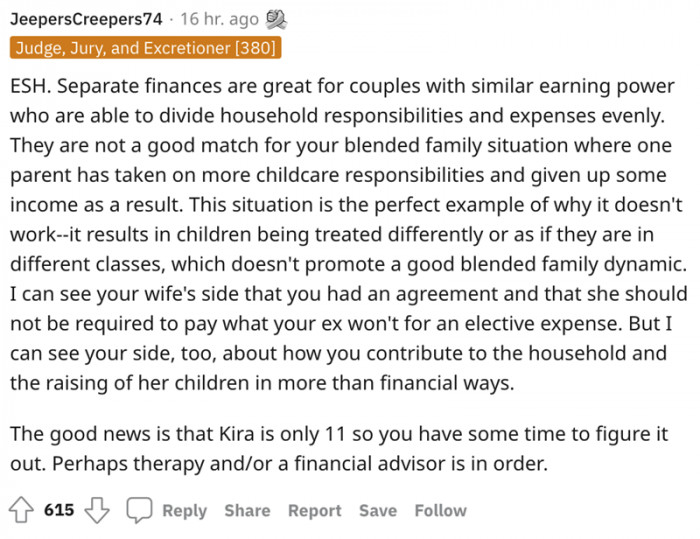 Some advice, complete with notes for the two sides involved