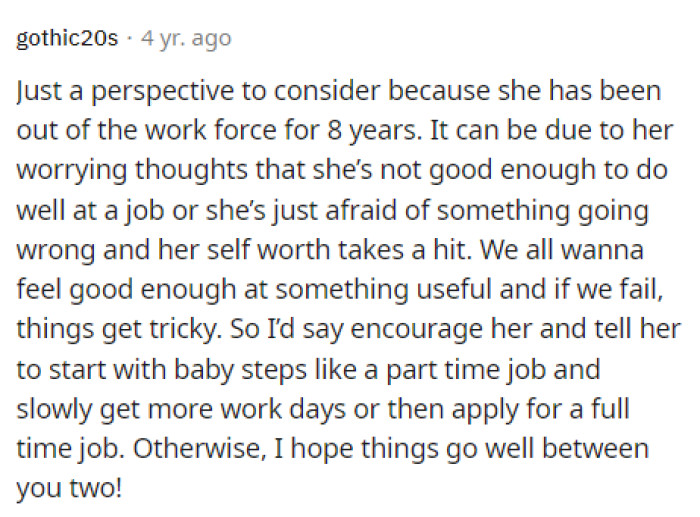 This definitely needs to be recognized because this is probably exactly what the issue is regarding her finding work.