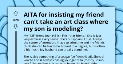 Concerned Mom Insists Friend Avoid Art Class Where Her Son Models Nude, Fearing Cougar Behavior