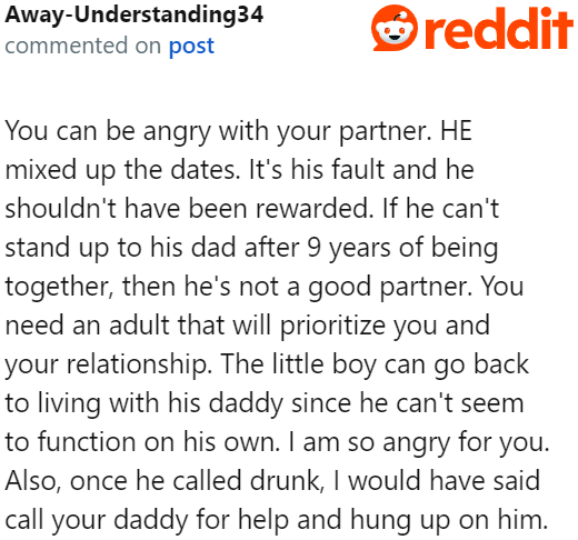 The OP has the right to get angry. It's her boyfriend's mix-up, and the dad made plans behind her back.