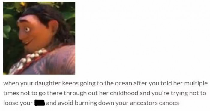 2. Moana is strong; the Chief's patience is stronger