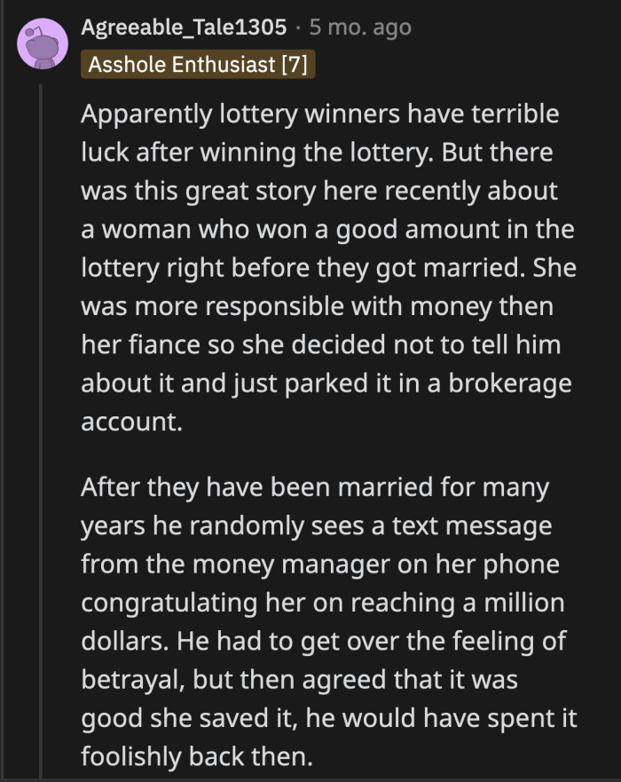 It looks like OP won't be a part of the riches-to-rags category