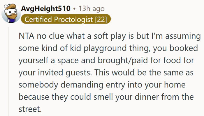 Soft play or not, showing up uninvited for snacks is basically the playground version of trespassing.