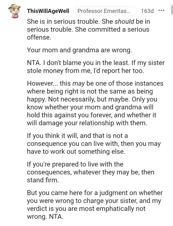 This Redditor doesn't blame the OP in the least